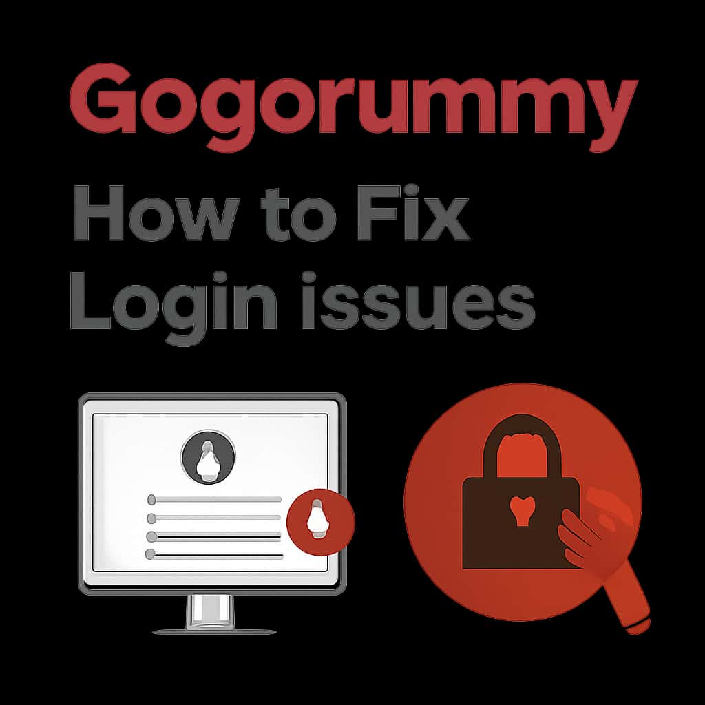 An illustration showing common login issues with Gogorummy.